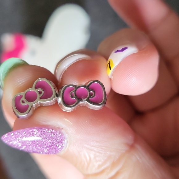 Combo sanrio hello kitty pink necklace, earrings hair clip - Picture 4 of 6